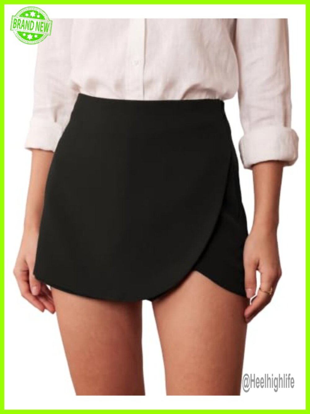 High Waisted Wrap Skort Women Skirts with Shorts Underneath